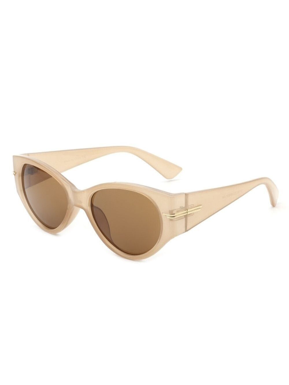 Cat Eye Glam Sunglasses Sand Beige OS New